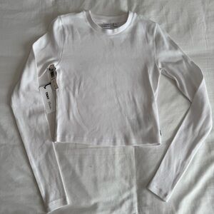 NWT Aritzia Tna White Homestretch Long Sleeve Top